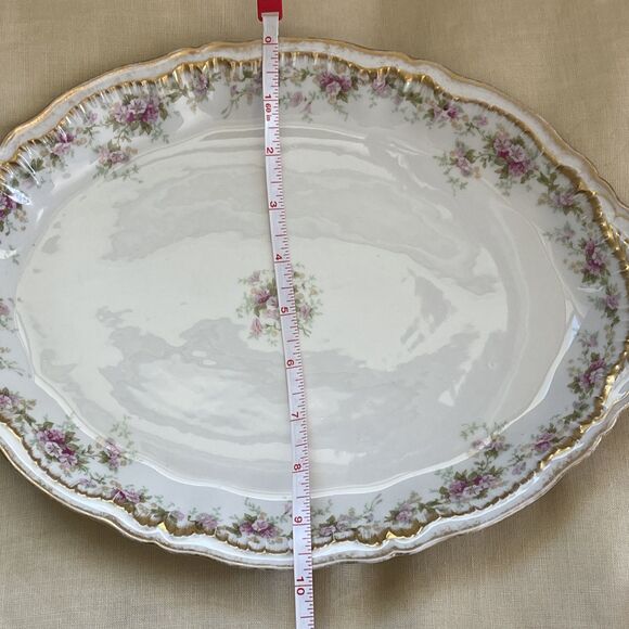 Theodore Haviland Schleiger France Handled Oval Platter, Antique Double Gold 12" - Picture 8 of 8